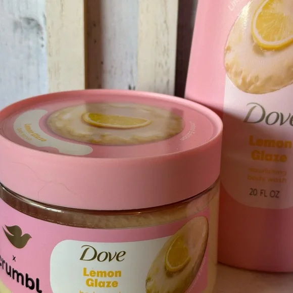 Dove x Crumbl Hand Soap Body Scrub Body Wash Lemon Glaze Cookie Set x3 New